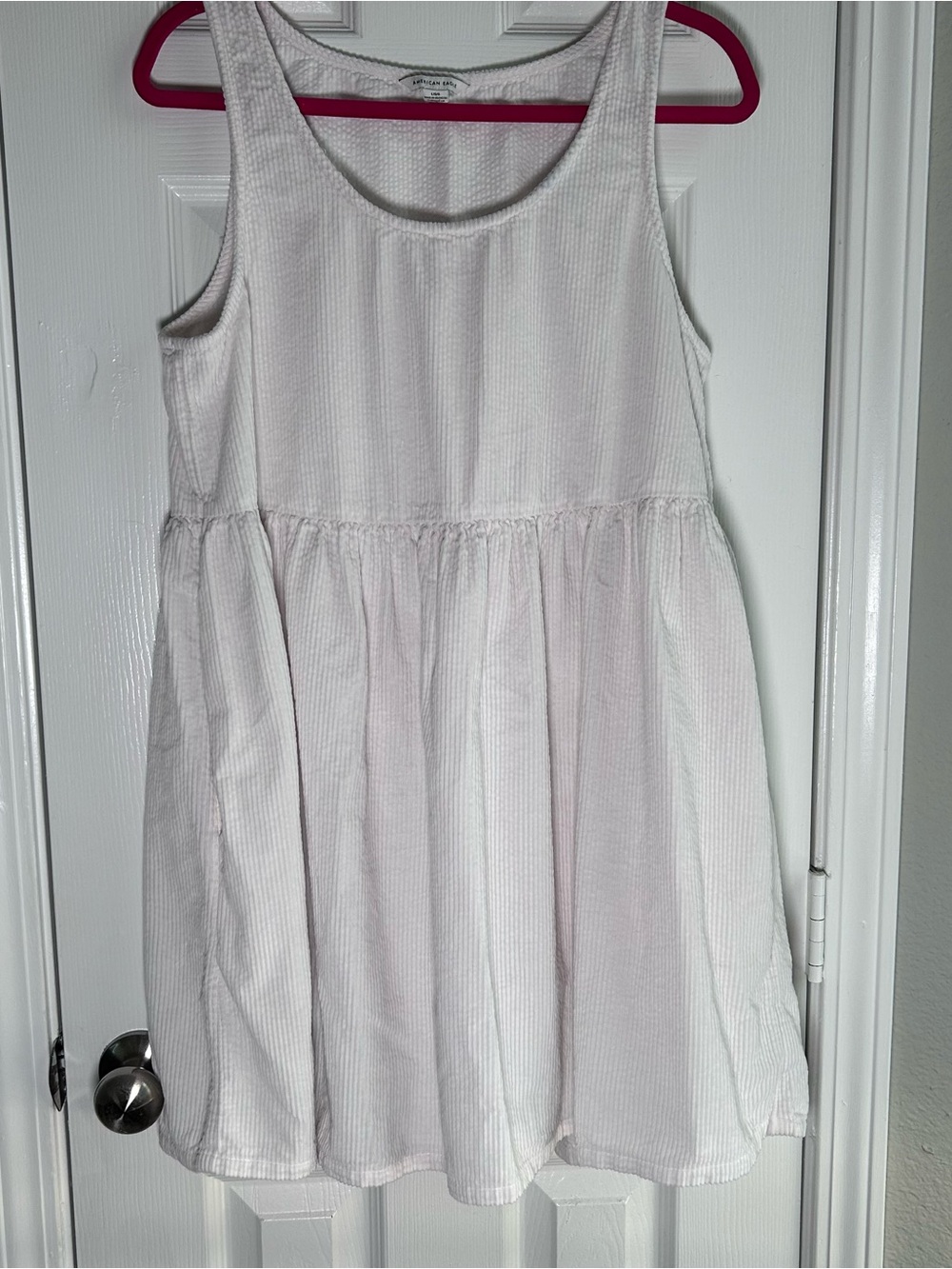 American Eagle White Sleeveless Cotton Babydoll Dress